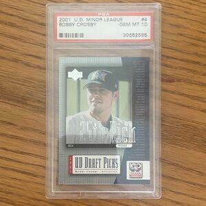 2001 UD Minor League Bobby Crosby Card PSA 10